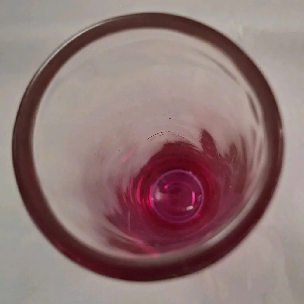 Los Cabos Mexico Delight Tall Shot Glass Mayan Style Sun Pink Tint Souvenir